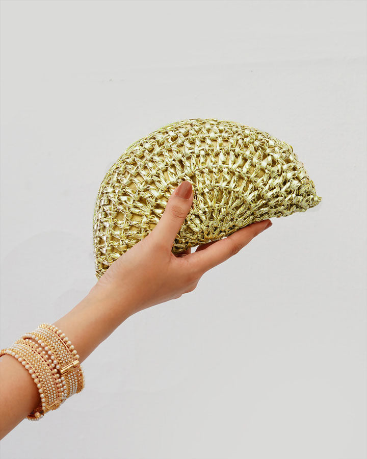 CROCHET CLUTCH - Yellow Gold