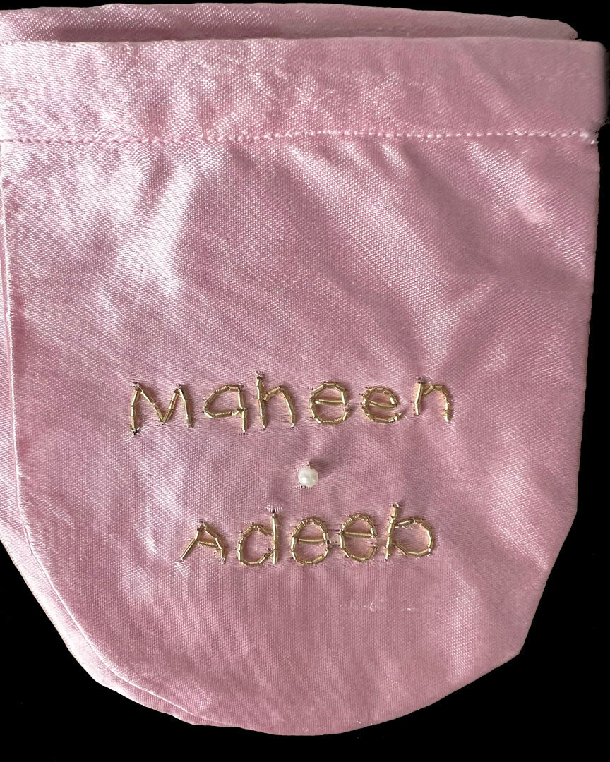 Personalized Silk Nikkah Bidh Bags