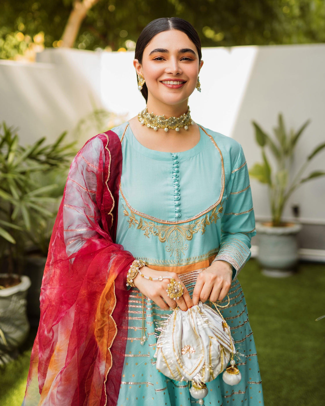 EMBELLISHED POTLI BAG - Multi