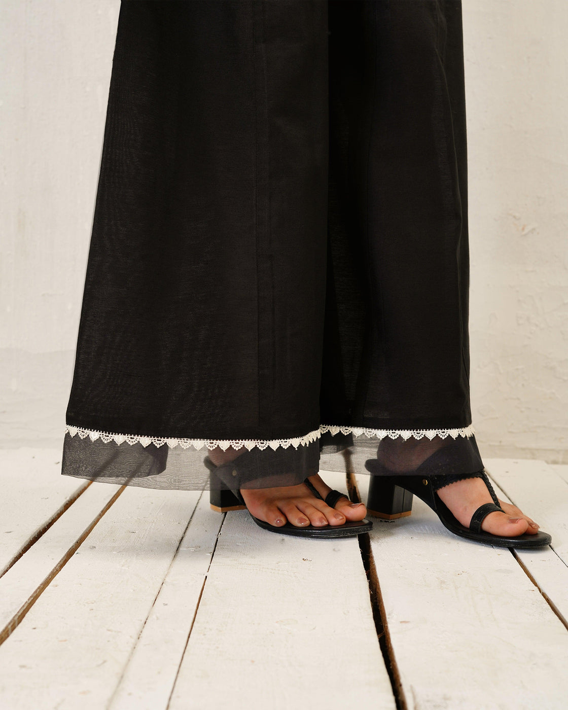 COTTON CULOTTES PANT - Black