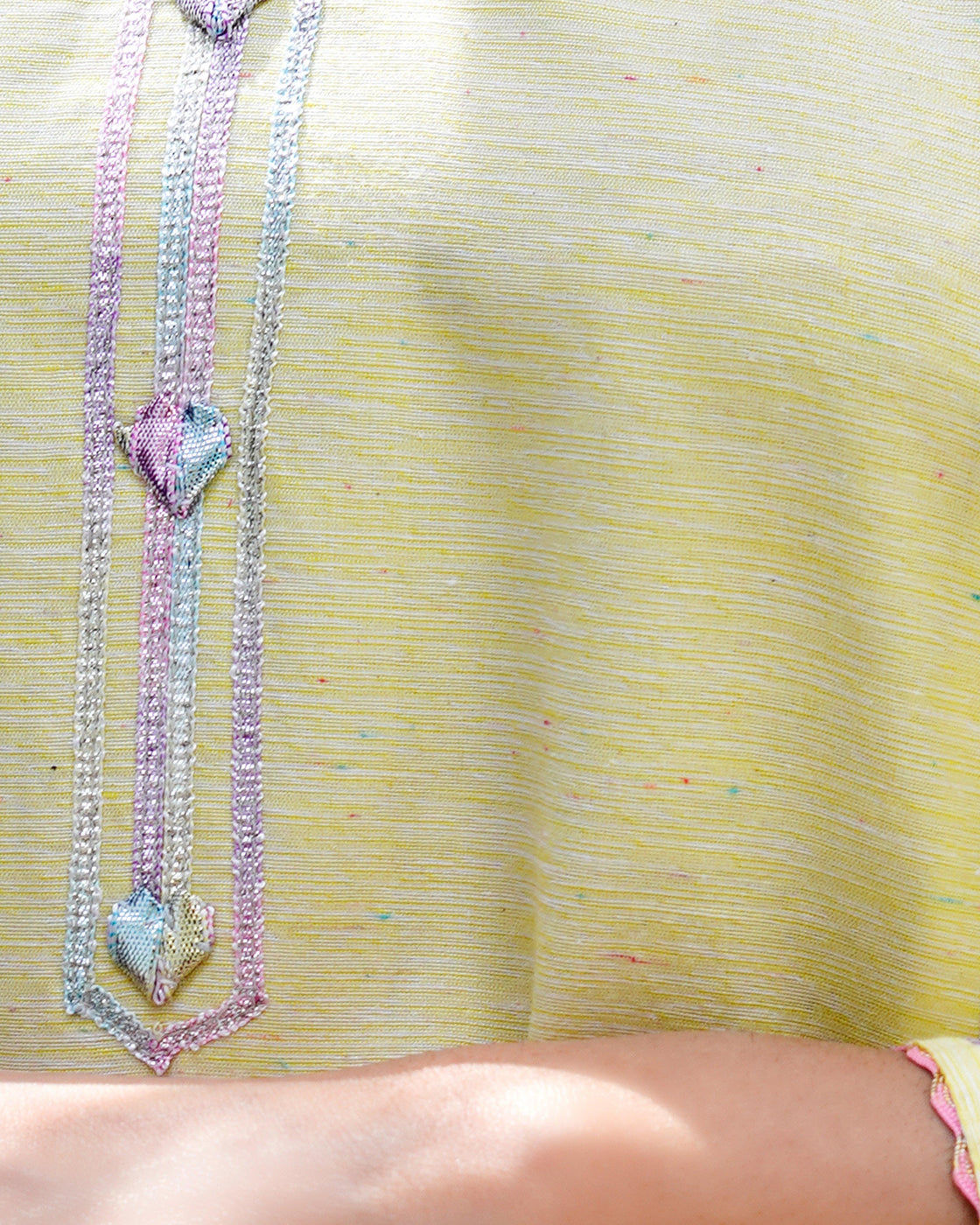 EMBELLISHED COTTON SHIRT -  Yellow