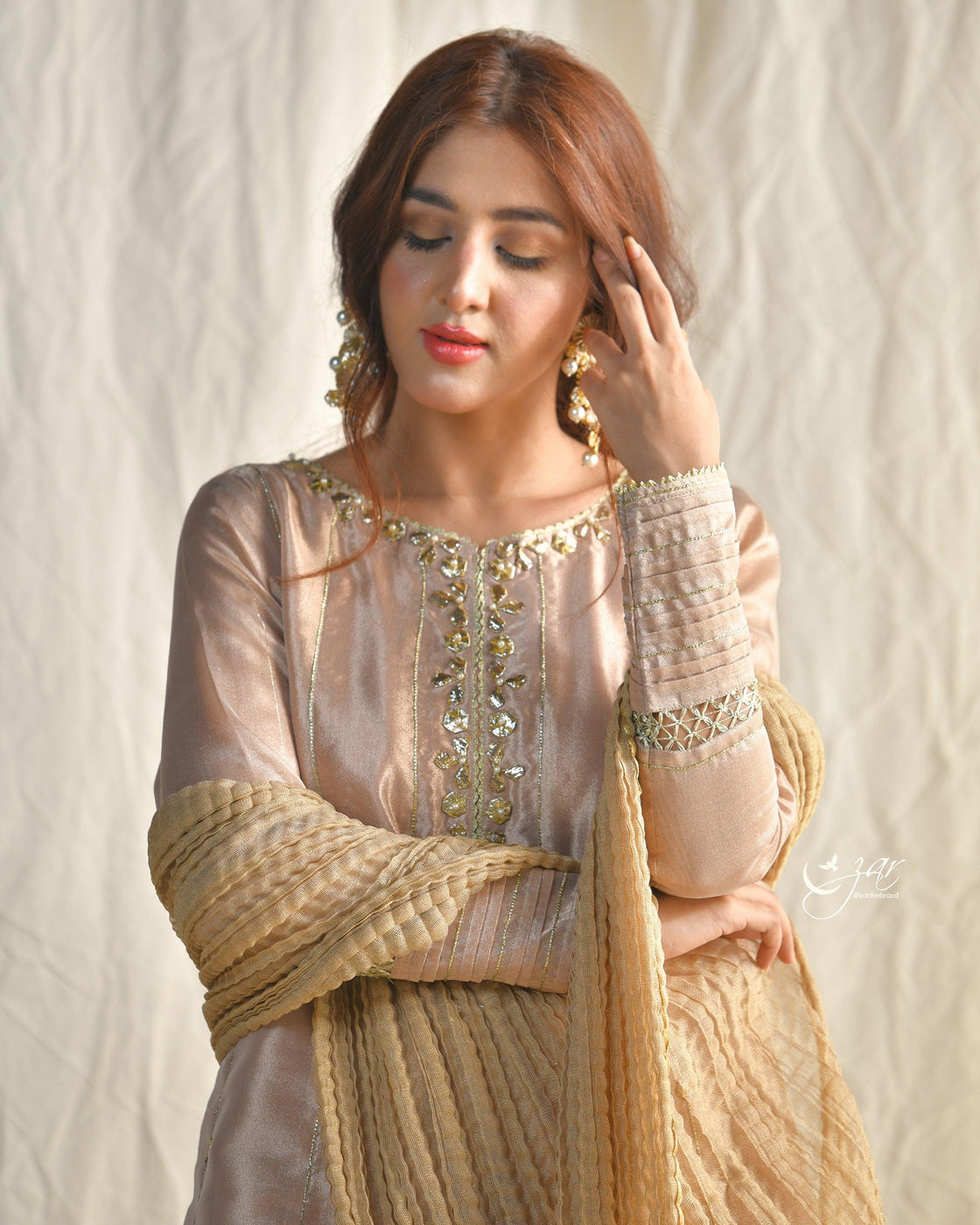 3 PIECE EMBROIDERED SUIT - Pink